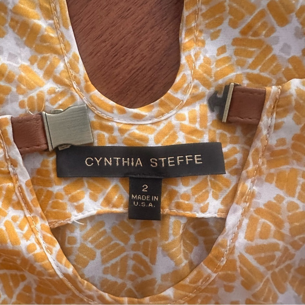 Cynthia Steffe Yellow Orange Red Ombre Silk Dress Size 2 - Picture 4 of 6